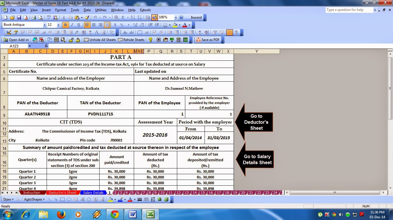 Form No 16 Part B Download Form No 16 Part B Download