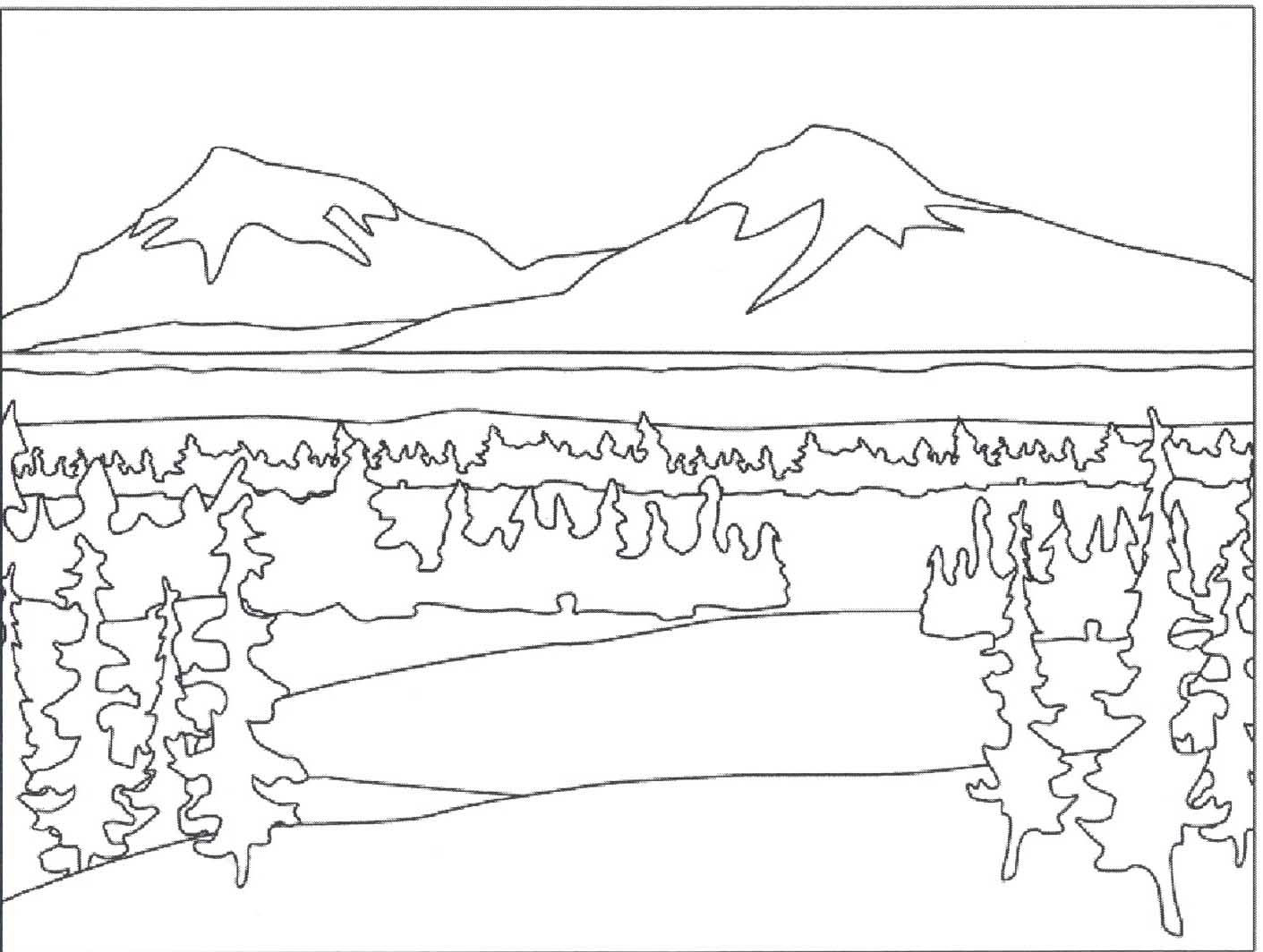 Mountain Pictures: Mountains Coloring Page