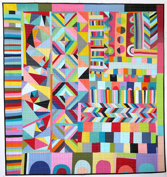Selvage Blog Improv Quilt by Lu Summers