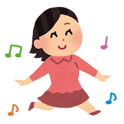 スキップのイラスト(女性)