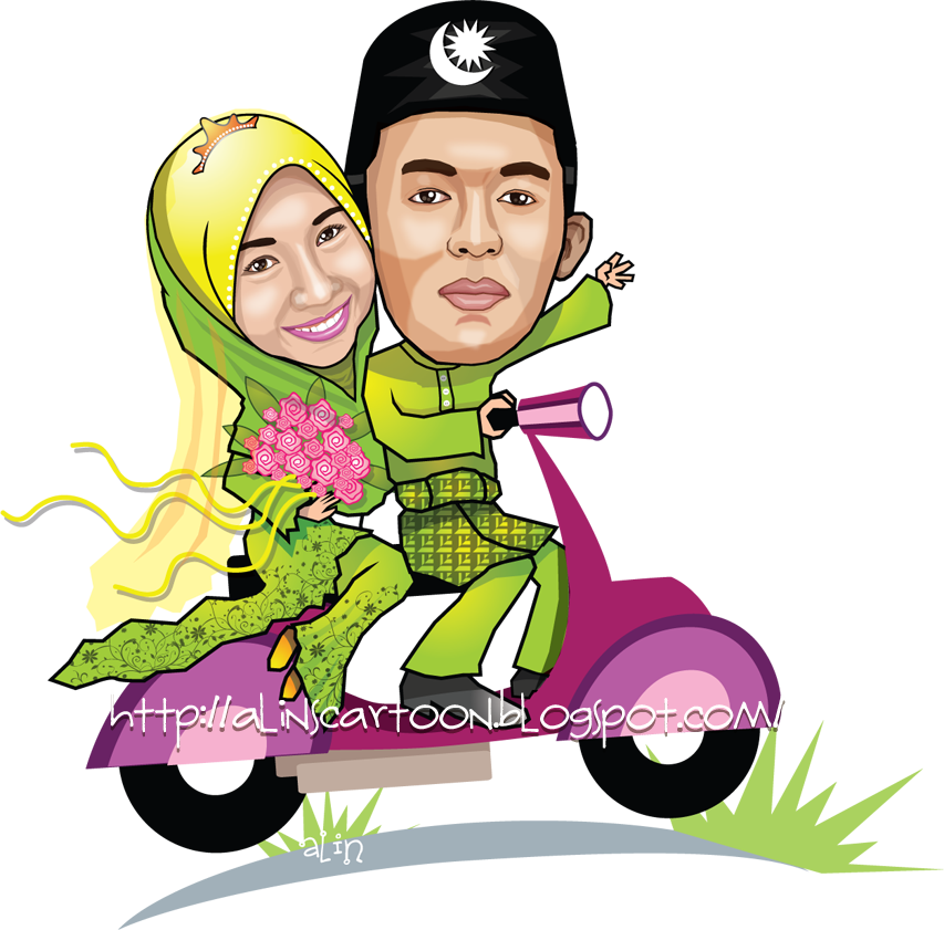Tempahan Karikatur dari AIMAN & SYIKIN. Moga kalian berbahagia dan