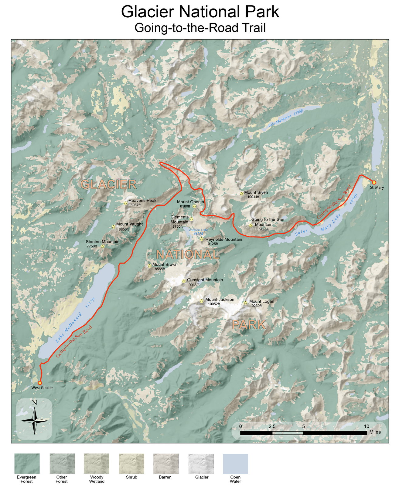 Topographic Map Of Glacier National Park Map