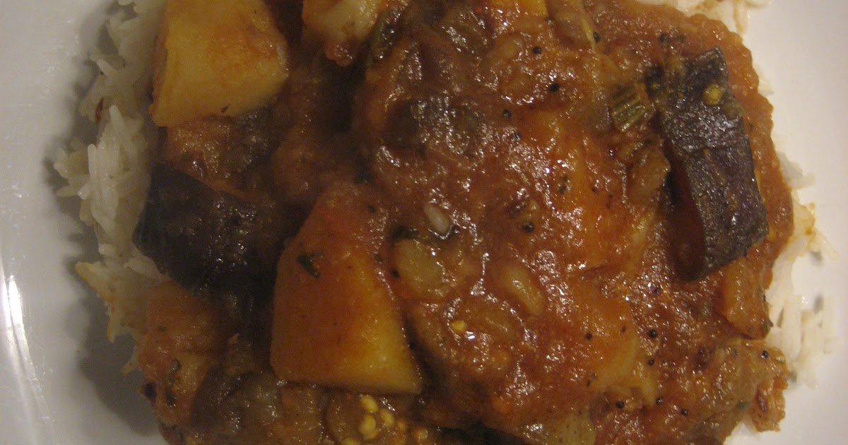 Gujarati Food Made Easy Aubergine & Potato Subze/Baingan ane Bataka/Bateta nu Shaak (Curry) Recipe