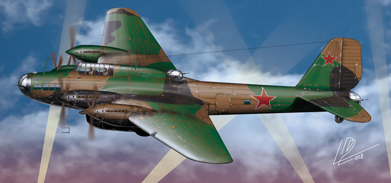Petljakow PE 8/TB 7 CCCP Bomber XL 1:144 finito modello/Aircraft/yakair 