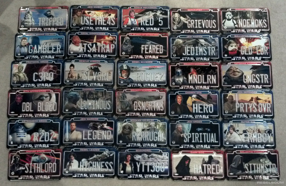 Fruitless Pursuits Mini Star Wars License Plates, Yo!