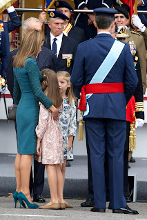 Spanish King Felipe VI, Queen Letizia and their daughters, Princesses Leonor and Sofia 