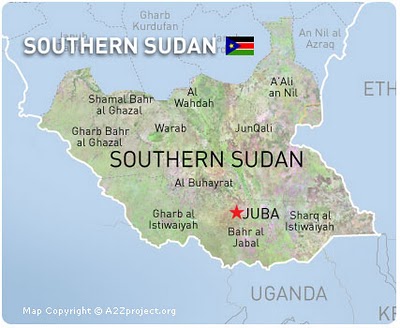 Peta Negara Sudan Selatan