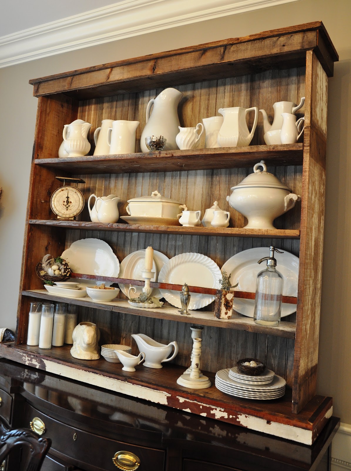Serendipity Refined Blog Farm House Shelves Reclaimed Barn wood