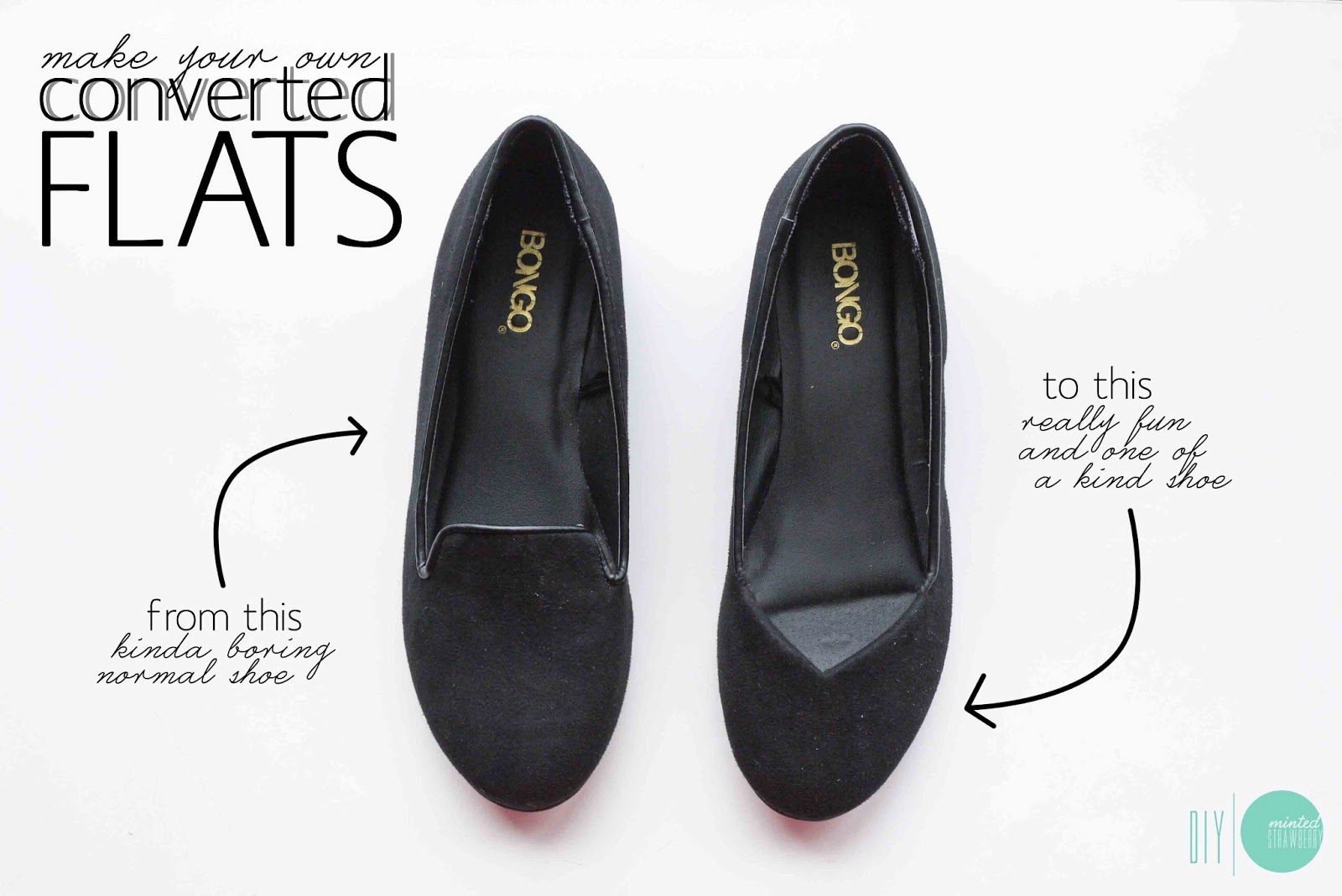 DIY Convert your Loafers into Cute V Flats Minted Strawberry