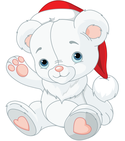 White Santa Teddy
