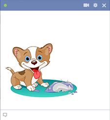 Playful puppy sticker for Facebook
