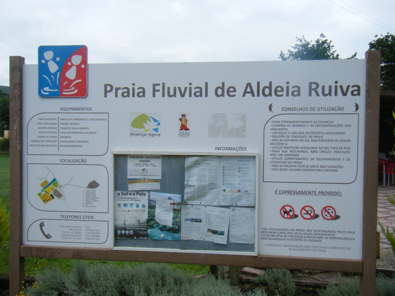 Praia Fluvial de Aldeia Ruiva - Placa de Remomendações