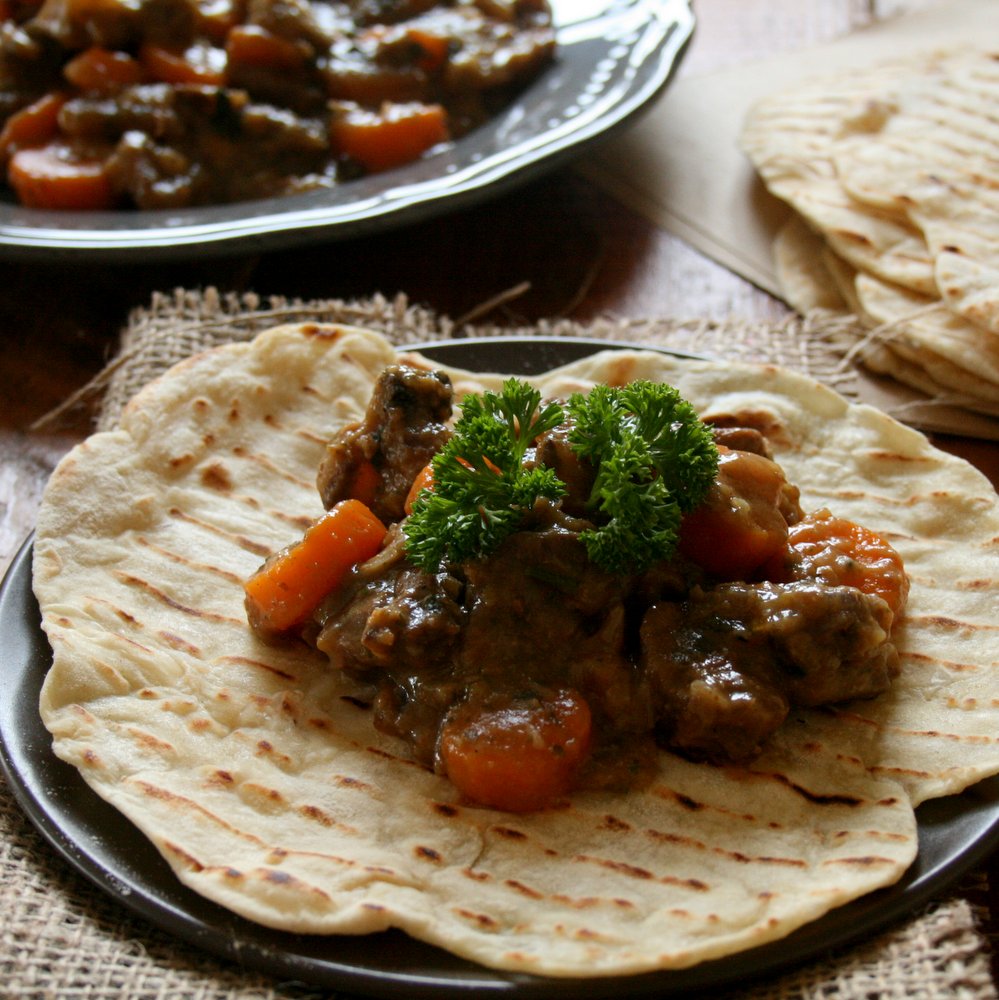 Cupcakes & Couscous Moroccan Beef with Spiced Flatbreads