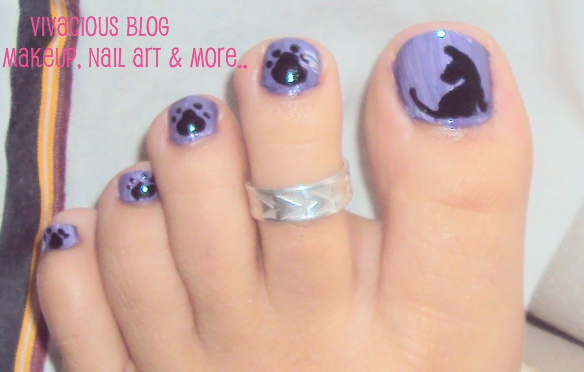 Vivacious Blog Black Cat Toe Nail Art