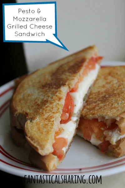 It's Grilled Cheese Week - check out these Pesto, Mozzarella, & Tomato Grilled Cheese Sandwiches!