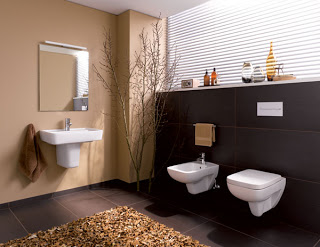 Baños decorados en color marrón chocolate - Colores en Casa