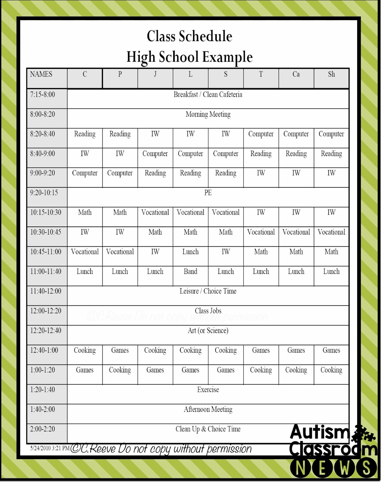 5 Exles Of Setting Classroom Schedules In Special Education Special Ed Summer Blog Hop Special Education Classroom Schedule Template