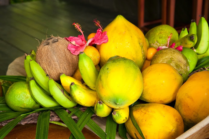 Take some tropical fruits with you while you explore the islands.