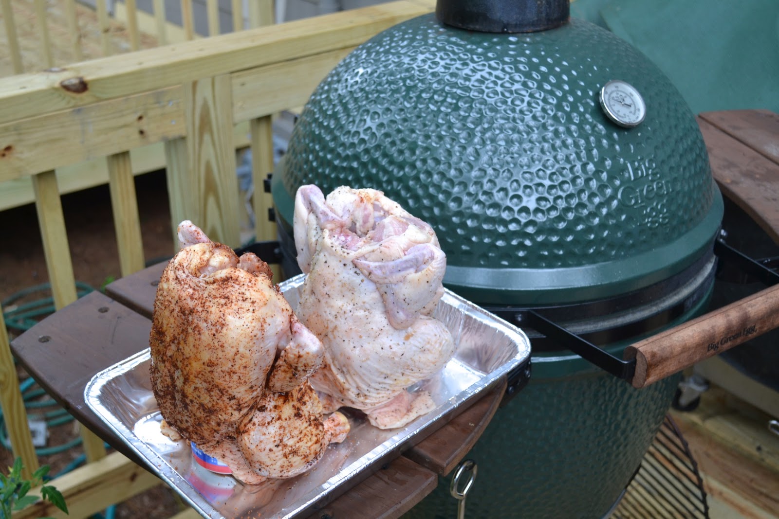 Weekend Food Project Beer Can Chicken on the Big Green Egg