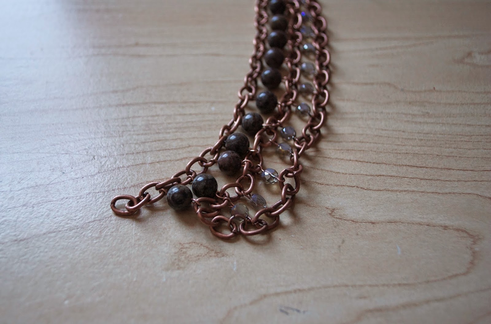 DIY Copper Beaded Chain Necklace & Blog Hop My Girlish Whims