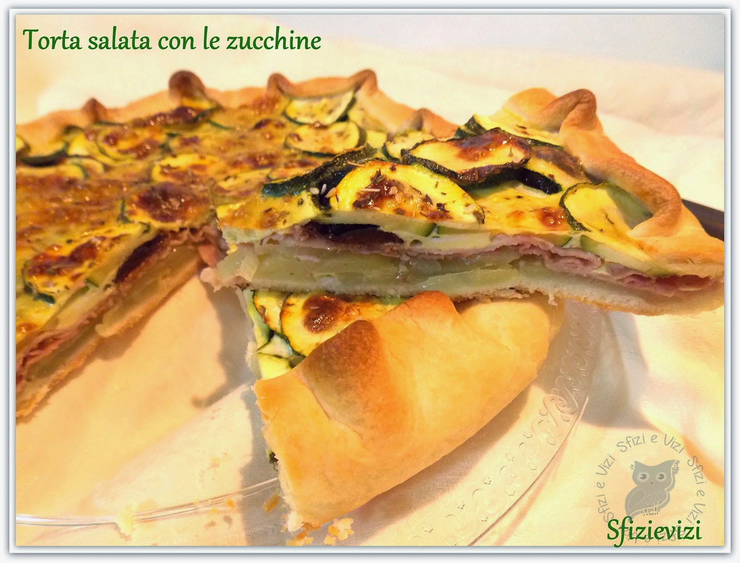 Torta salata con patate zucchine prosciutto cotto e scalogno - ricetta senza latticini -