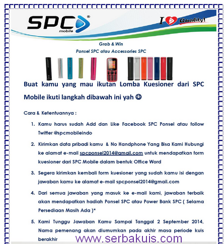 Kuis Berhadiah Ponsel Atau Powerbank dari SPC Indonesia