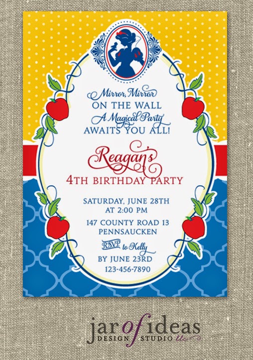 jar of ideas snow white invitations birthday