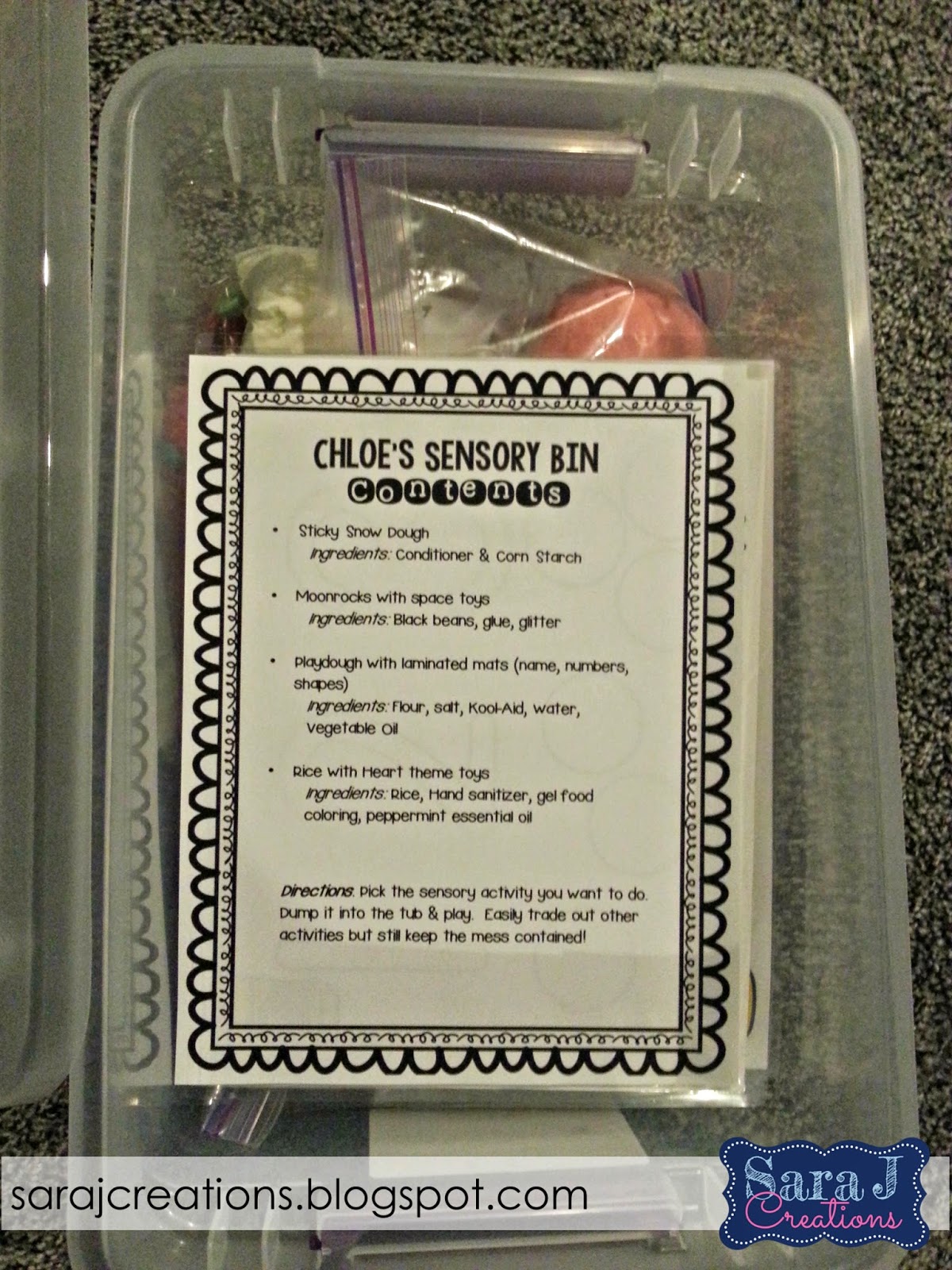 Sensory Bin Gift For Toddlers Sara J Creations