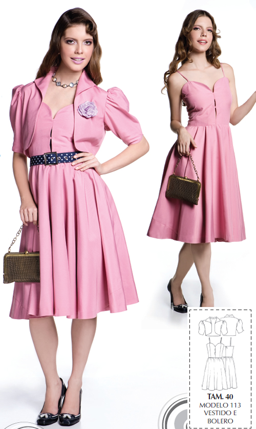 vestido anos 60 com manga