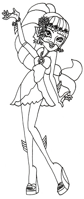 Free Printable Monster High Coloring Pages: Lagoona Blue 13 Wishes Coloring Sheet