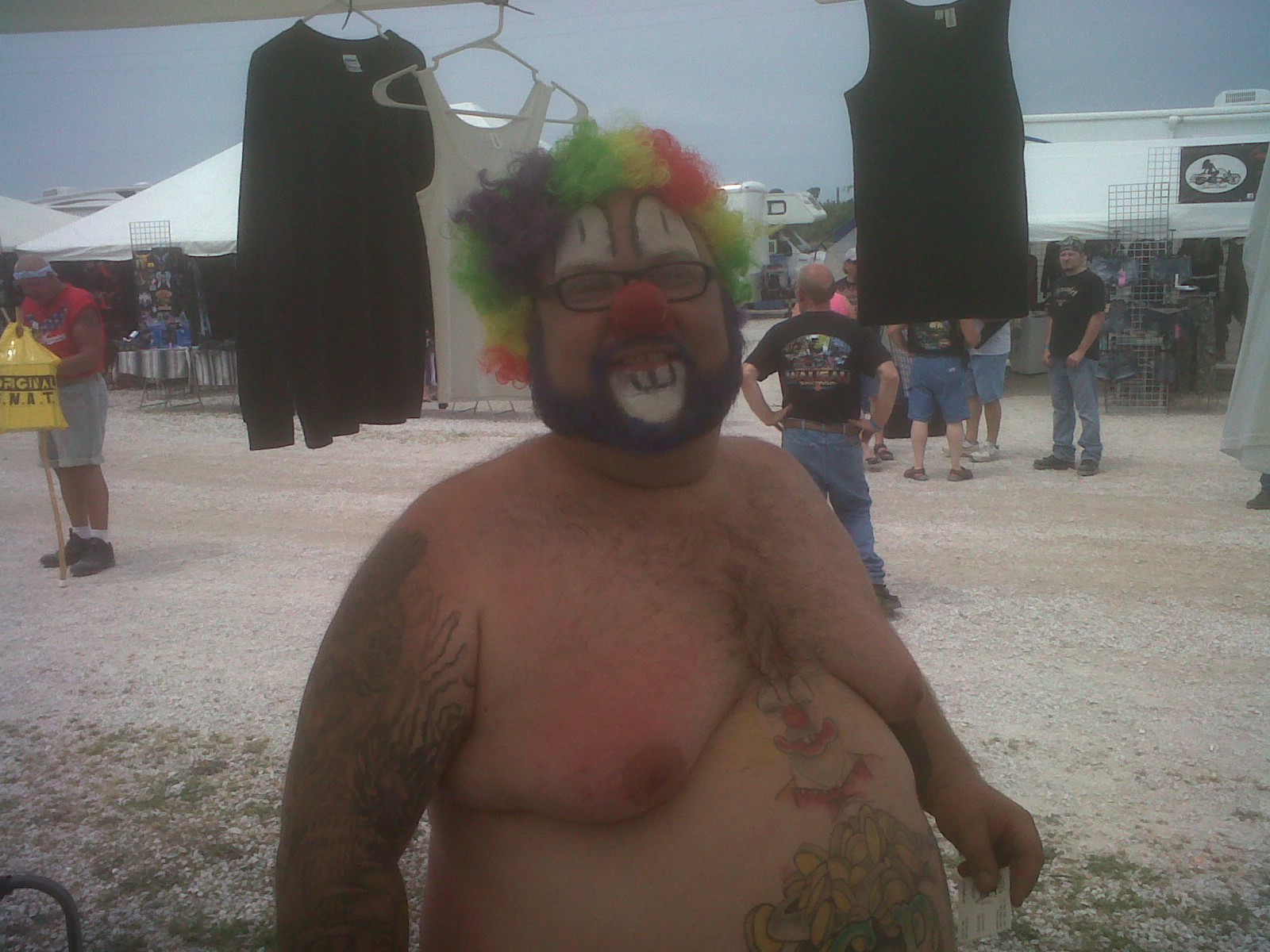 Clown man. Surprisingly, skinny compared to many here.