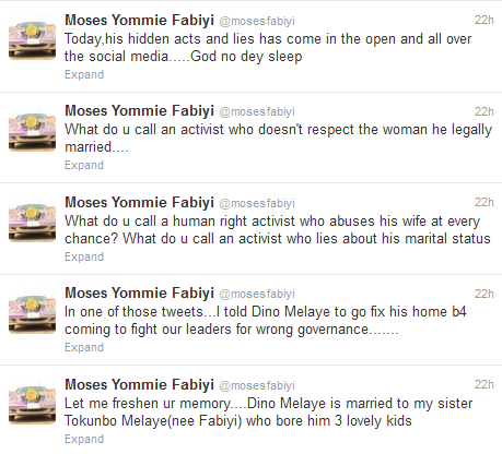 'I Believe He Got The Lady Pregnant' - Dino Melaye's Brother In Law Tweets 'I Believe He Got The Lady Pregnant' - Dino Melaye's Brother In Law Tweets