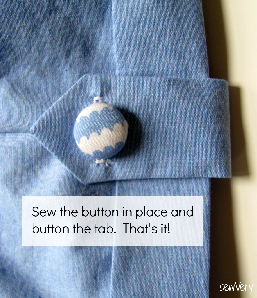 sewVery How to Add a Button Tab to Cuffed Shorts Tutorial