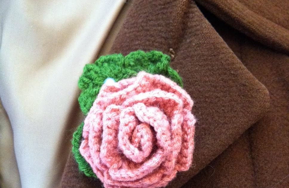 Pink rose brooch