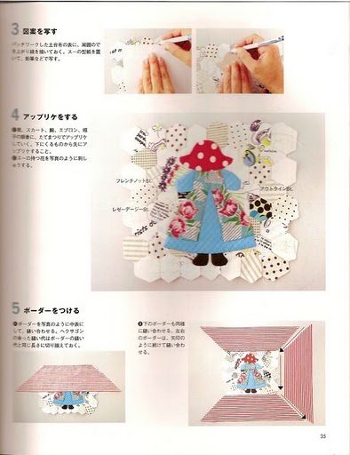 Sunbonnet - patchwork com riscos