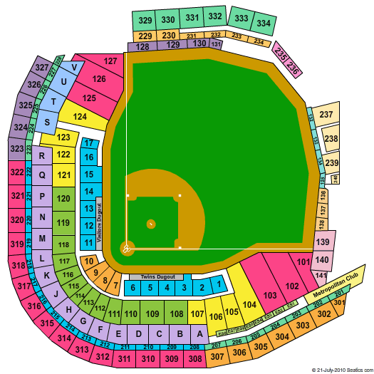 target field seating chart with seat numbers. Row 15 (3) amp; Sec 125,