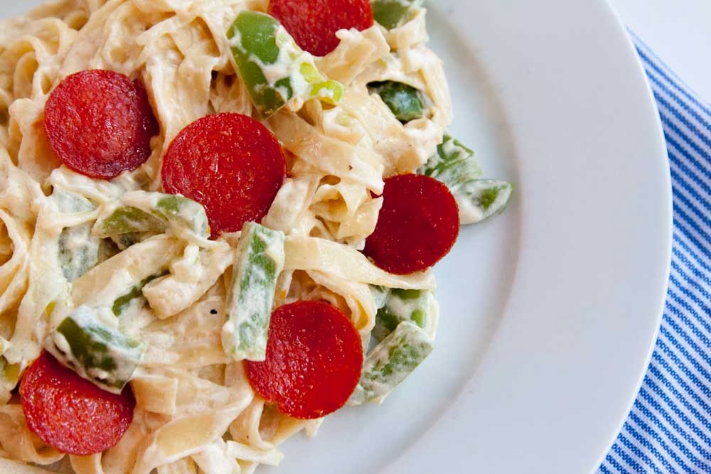 Lindas kokebok PASTA MED CRÈME FRAÎCHE OG PEPPERONI