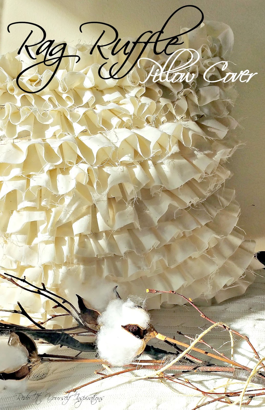 Making a Rag Ruffle Pillow Cover Redo It Yourself Inspirations