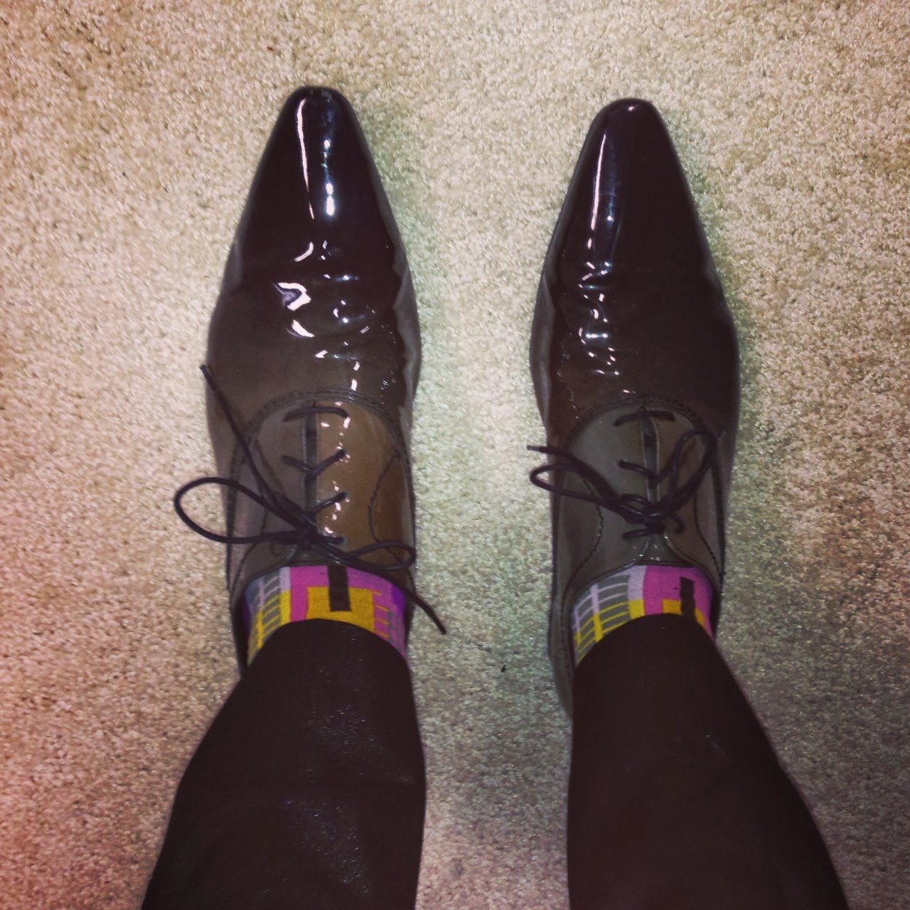 PROJECT RUNWAY.....Project Runway: Under The Gunn Nick's Looks Ombre gray shoes from Zara and socks from Season One Project Runway Winner Jay McCarroll (LOVE his socks!) - PROJECT RUNWAY.....Project Runway: Under The Gunn Nick's Looks