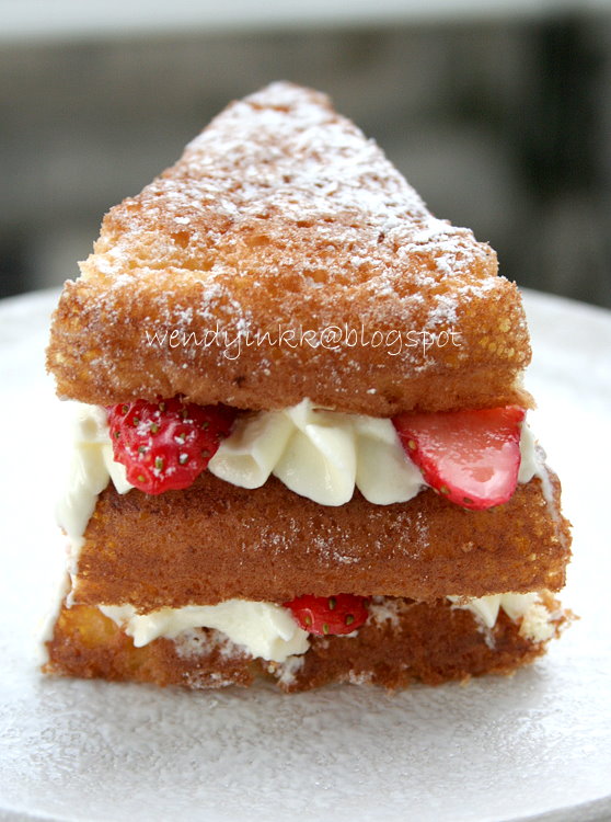 Table for 2.... or more Strawberry n Cream Layered Sponge Pancake