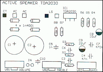  TDA2030 Complete Tone Control Circuit Diagram PCB