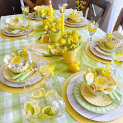 Lemon Themed Mother's Day Tablescape