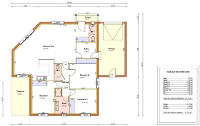 Plan 2D de la maison proposée par OC Résidences