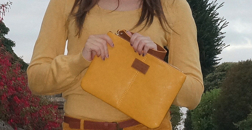 new look mustard clutch bag