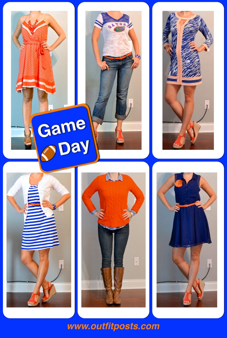 outfit post orange and blue game day looks Outfit Posts