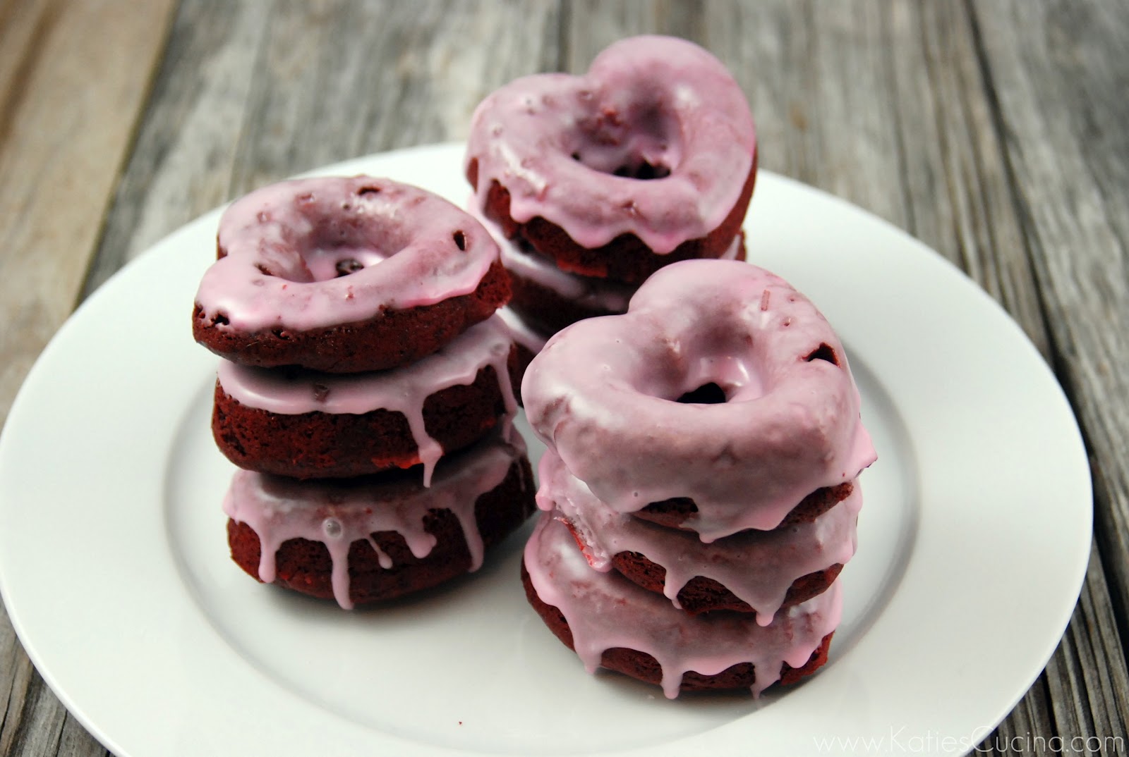 Baked Red Velvet {Heart Shaped} Donuts Katie's Cucina
