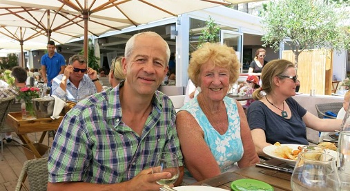 My dad and my nanna at Vegaluna, Cannes