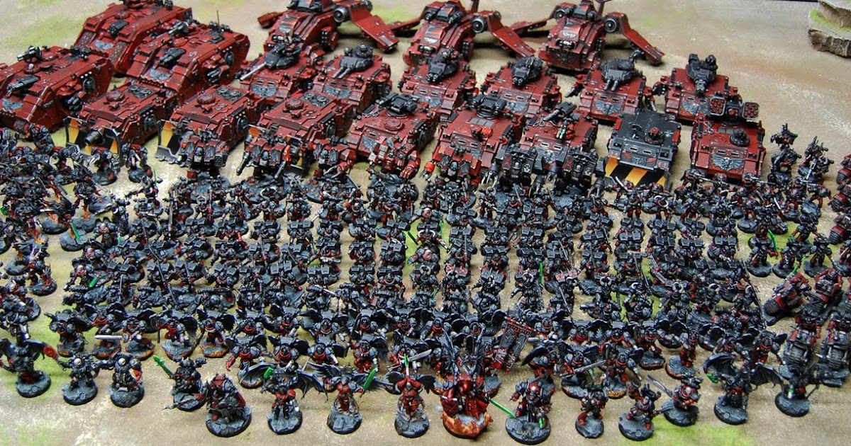 A Blood Angel army built to also run as Chaos Marines. 