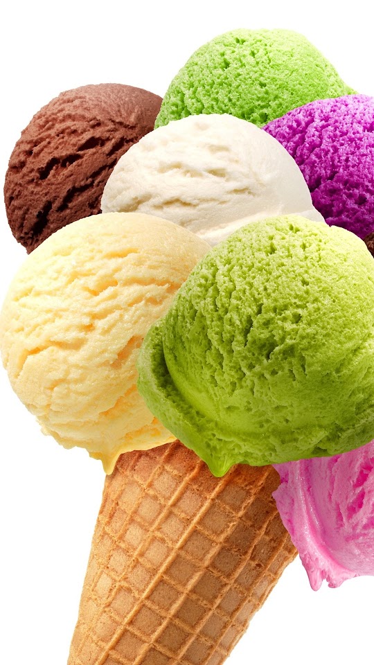Colorful Ice Cream Cone Dessert Android Wallpaper