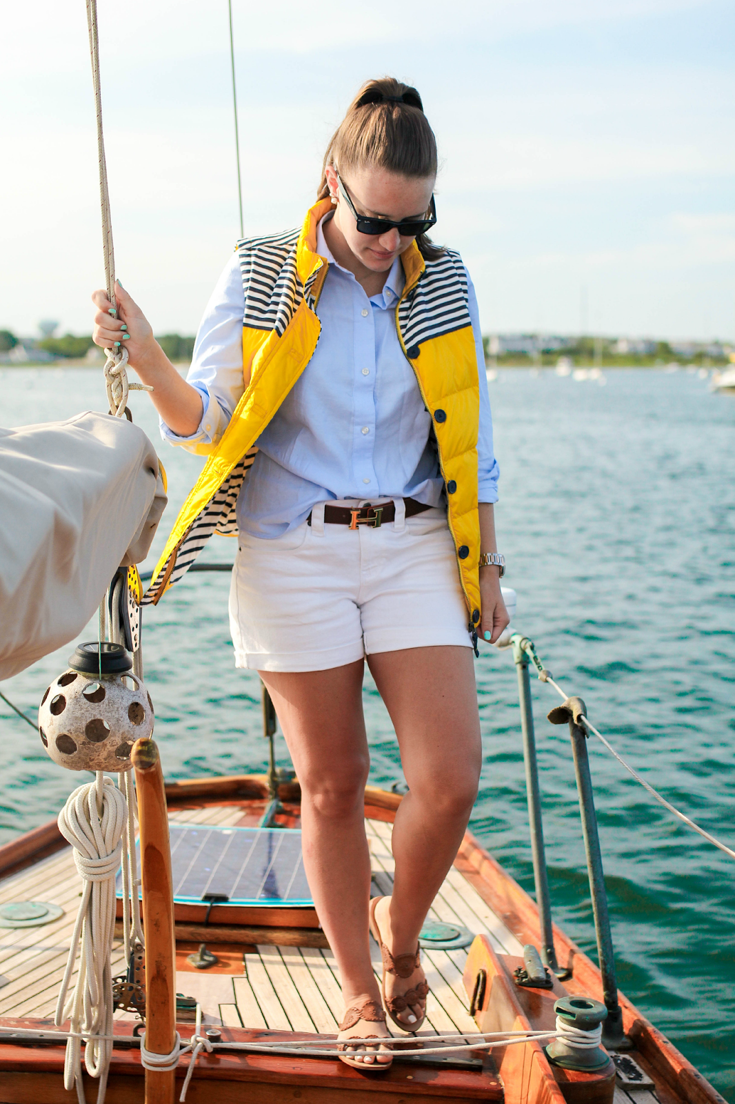 Nautical Yellow on a Boat New York City Fashion and Lifestyle Blog